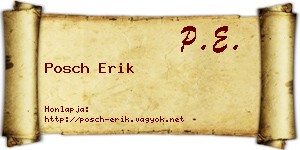 Posch Erik névjegykártya